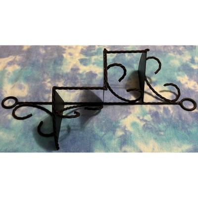 Vintage Wrought Iron Spiral Staircase Plant Holder Black Twisted Rope 3 Levels