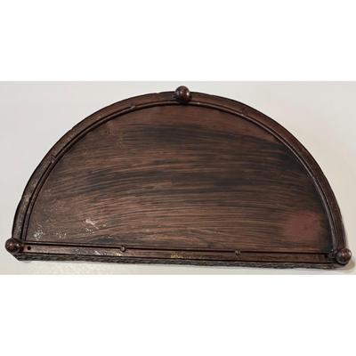 Vintage Regal Footed Dresser Tray Gilded Glass Brass Ruby Metallic Red