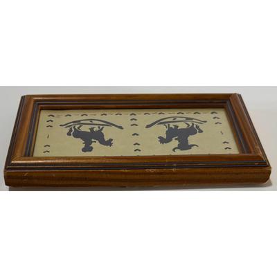 Vintage 1986 Framed Scherenschnitte Scissor Art Designs Boy Girl Toy Horses