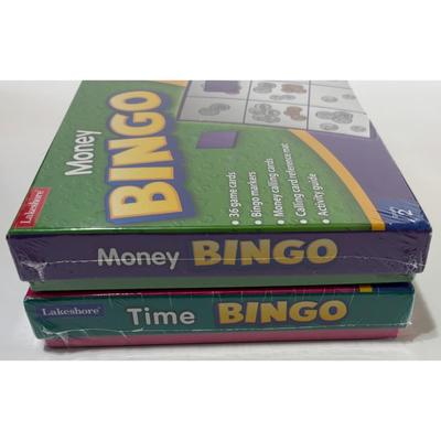 Lakeshore Money Bingo (grade 2) & Time Bingo (grades 1-2) BRAND NEW & SEALED