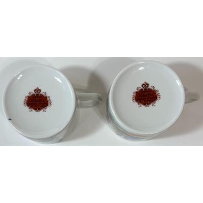 2 Vintage Schaller Bavaria W. Germany Porzellan Teacups Schwarzenbach Man Woman