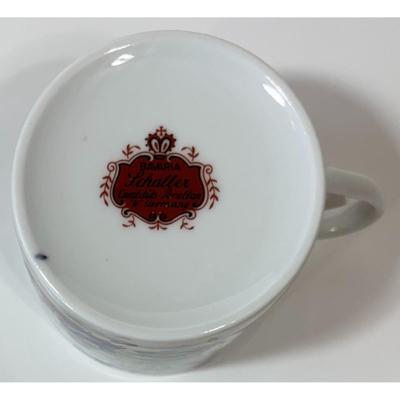 2 Vintage Schaller Bavaria W. Germany Porzellan Teacups Schwarzenbach Man Woman