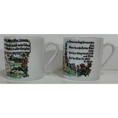 2 Vintage Schaller Bavaria W. Germany Porzellan Teacups Schwarzenbach Man Woman