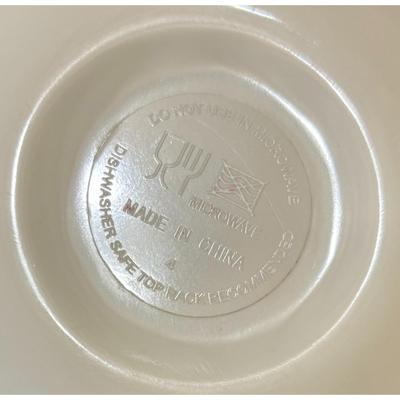 5 Vintage Blue & White Palm Tree Plastic Bowls Tropical Top Rack Dishwasher Safe