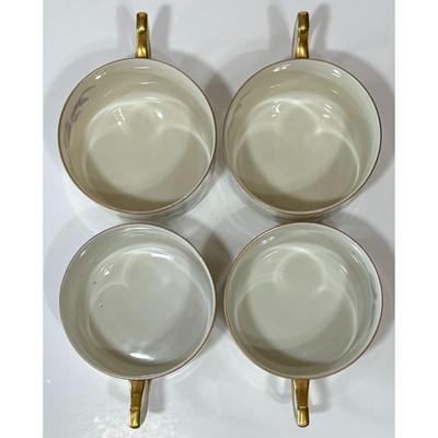 4 Vintage Epiag Pastelle Teacups & 2 Saucers Floral Flowers Czechoslovakia & Germany