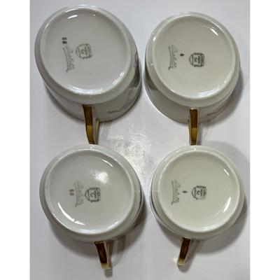 4 Vintage Epiag Pastelle Teacups & 2 Saucers Floral Flowers Czechoslovakia & Germany