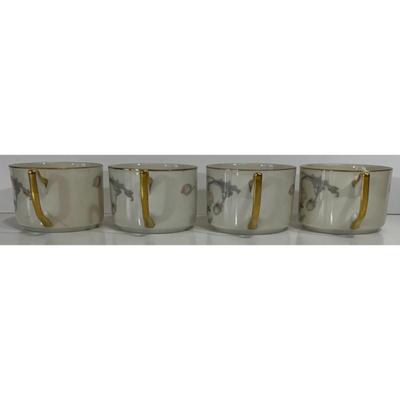 4 Vintage Epiag Pastelle Teacups & 2 Saucers Floral Flowers Czechoslovakia & Germany