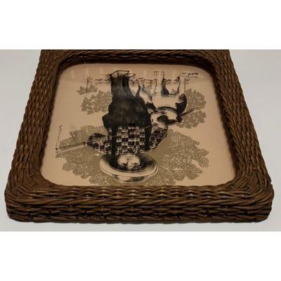 Vintage Frederic Remington 1978 Lucid Lines Gone Fishing 9 x 12 Glass Art