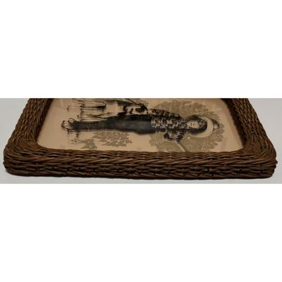 Vintage Frederic Remington 1978 Lucid Lines Gone Fishing 9 x 12 Glass Art