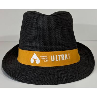 Carnival Cruises Players Club Ultra 100% Paper Fedora Hat Grey Orange White B