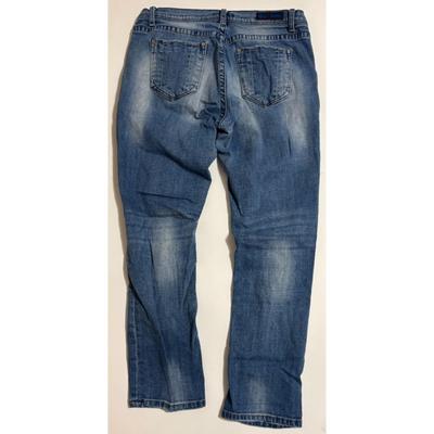 Grace Denim Blue Jeans 28 Distressed Straight Cut