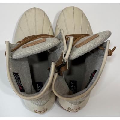 Sperry Women's Waterproof Rubber Boot Size 12M Off White Brown