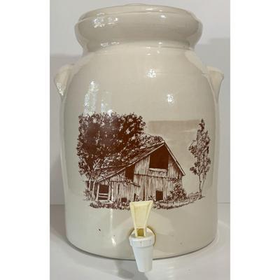 Vintage Ceramic Water / Drink Dispenser Jug Barn Farm Americana w/ Handles
