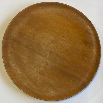 Vintage Mid Century Modern 4 Connecting Wooden Bowls and Round Tray Set MCM