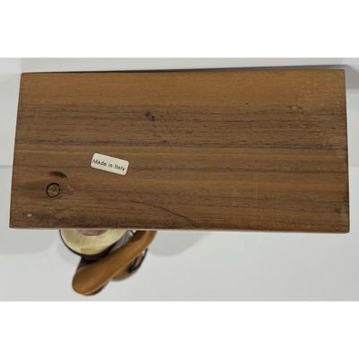 Vintage Romer Wood Football Player Carved Handmade Italy Helmet Wooden Sculpture