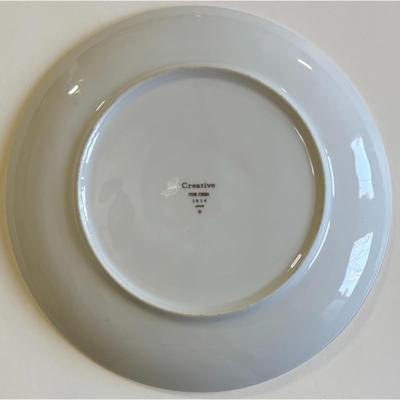 7 Vintage Creative 1014 Platinum Starburst Fine China 9" Dinner Plates Japan