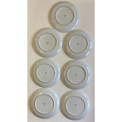 7 Vintage Creative 1014 Platinum Starburst Fine China 9" Dinner Plates Japan