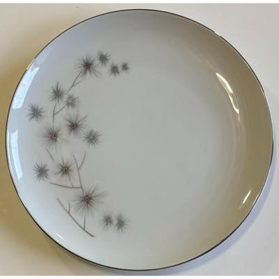 7 Vintage Creative 1014 Platinum Starburst Fine China 9" Dinner Plates Japan