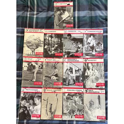 13 Boy Scouts BSA Merit Badge Books: Computers, Golf, Camping, Space Exploration