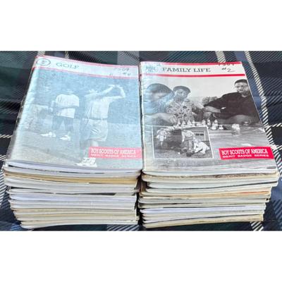34 Boy Scouts BSA Merit Badge Books: Reading, Cooking, Fishing, Canoeing, Golf
