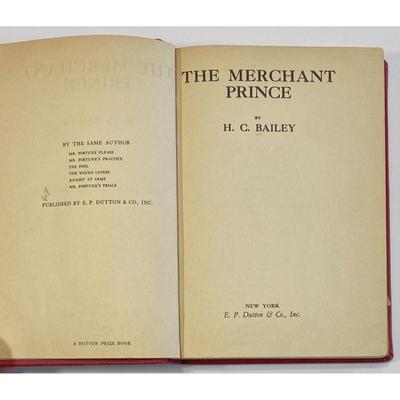 Vintage The Merchant Prince By H.C. Bailey 1929 hardcover