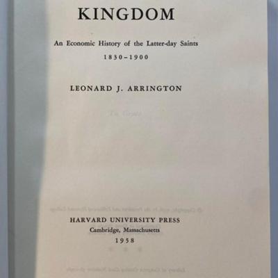 Vintage Great Basin Kingdom: Latter-Day Saints By Leonard J. Arrington 1958 HCDJ