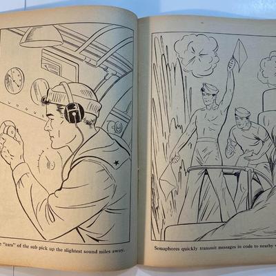 Vintage Submarine Coloring Book By The Merrill Publishing Company 1944 softcover