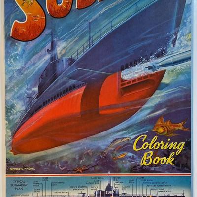 Vintage Submarine Coloring Book By The Merrill Publishing Company 1944 softcover