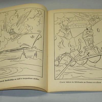 Vintage Submarine Coloring Book By The Merrill Publishing Company 1944 softcover