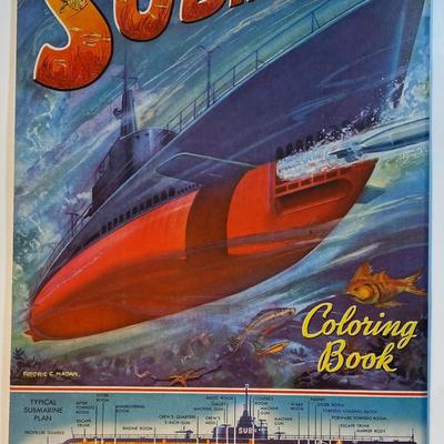 Vintage Submarine Coloring Book By The Merrill Publishing Company 1944 softcover