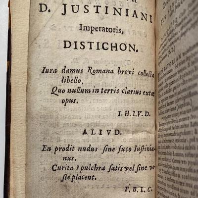 Antique Imperatoris Justiniani Institutionum By Ioannem Ianssonium 1647 HC