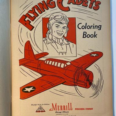 Vintage Flying Cadets Coloring Book By Merrill Publishing Company 1943 Softcover