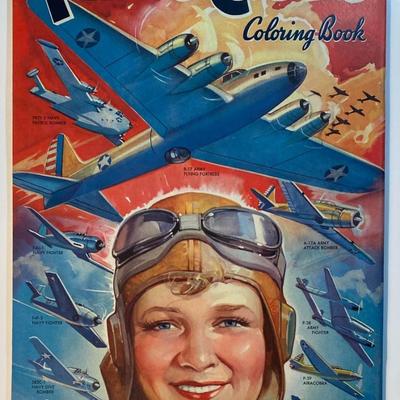 Vintage Flying Cadets Coloring Book By Merrill Publishing Company 1943 Softcover