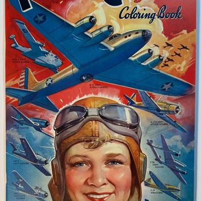 Vintage Flying Cadets Coloring Book By Merrill Publishing Company 1943 Softcover