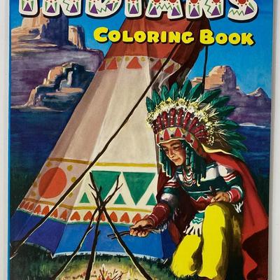 Vintage Indians Coloring Book By Whitman Publishing Company 1956 softcover