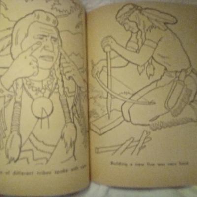 Vintage Indians Coloring Book By Whitman Publishing Company 1956 softcover