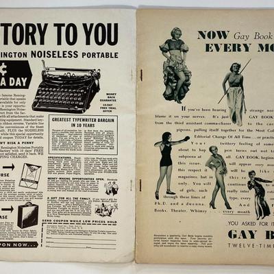 2 Vintage 1936 Gay Book Magazines: April & November. Cartoons, Photographs, Pulp