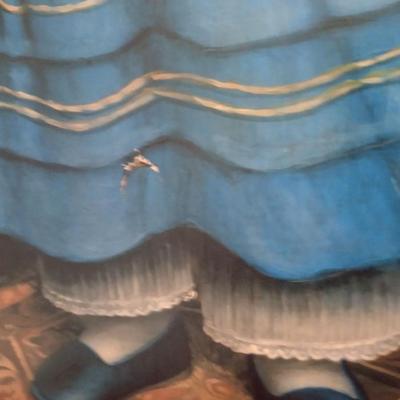 Framed Art Print of Victorian Young Girl in Blue Dress