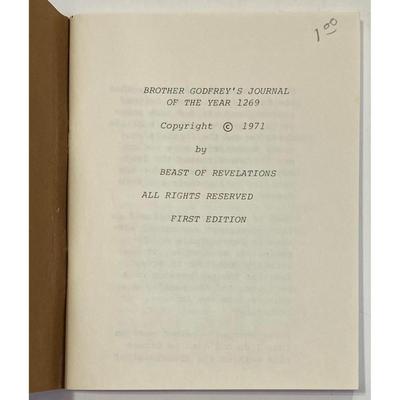 Vintage Brother Godfrey's Journal of the Year 1269 By E.J. Gold 1971 softcover