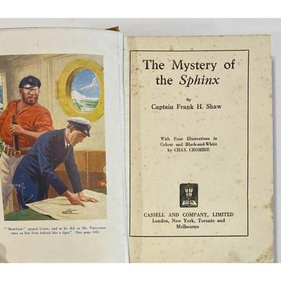 Vintage The Mystery of the Sphinx By Captain Frank H. Shaw 1926 hardcover