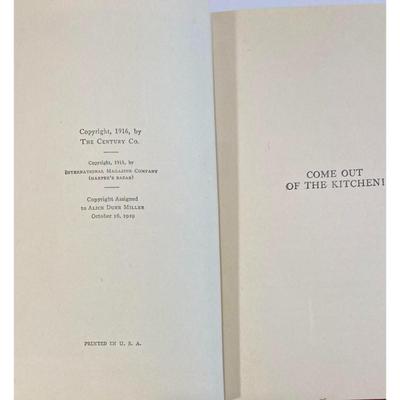 Vintage Honey: Come Out Of The Kitchen By Alice Duer Miller 1929 hardcover