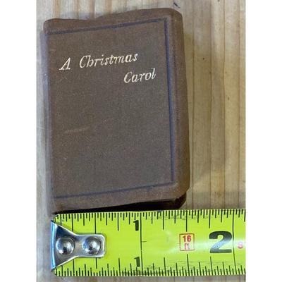 Antique Mini Christmas Carol By Charles Dickens 1904 2.25" x 1.5" Leather Cover