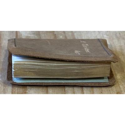 Antique Mini Christmas Carol By Charles Dickens 1904 2.25" x 1.5" Leather Cover