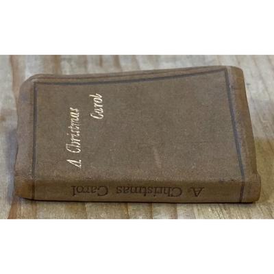 Antique Mini Christmas Carol By Charles Dickens 1904 2.25" x 1.5" Leather Cover