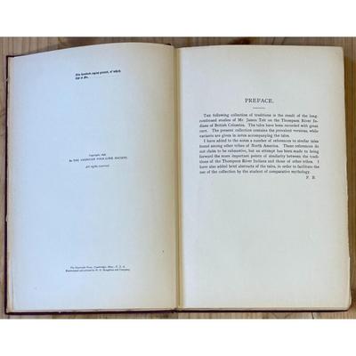 Antique Traditions Thompson River Indians British Columbia James Teit 1898 HC