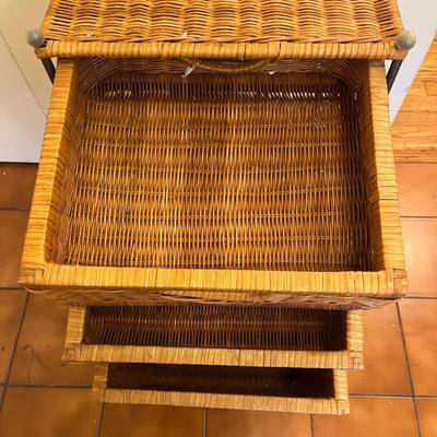 Three Drawer Wicker and Metal Storage Tower and More (K-BC)