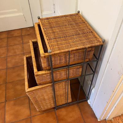 Three Drawer Wicker and Metal Storage Tower and More (K-BC)