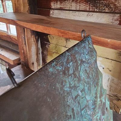 Copper & Wood Dog Theme Birdhouse w/Pole (G-JS)