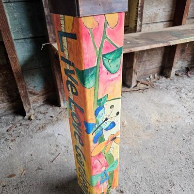 Love Garden Art Pole Birdbath (G-JS)