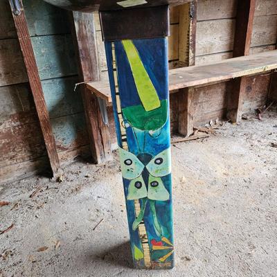 Love Garden Art Pole Birdbath (G-JS)